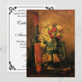 Invitation Nature morte de Van Gogh Vin et fleurs de mariage (Devant / Derrière)