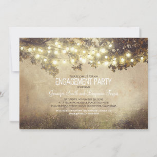 Invitation nature rustique branche de l'arbre feux de fiançai