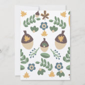 Invitation Nature Trail Woods Acorn Anniversaire Rustique (Dos)