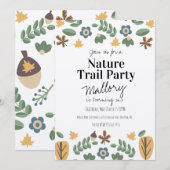 Invitation Nature Trail Woods Acorn Anniversaire Rustique (Devant / Derrière)