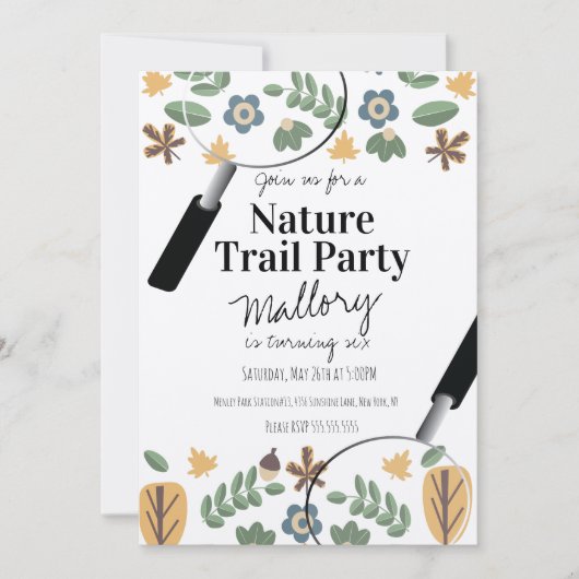 Invitation Nature Trail Woods Acorn Anniversaire Verdure rust (Devant)