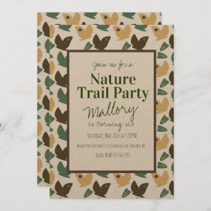Invitation Nature Trail Woods Butterfly Anniversaire Rustique