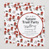 Invitation Nature Trail Woods Champhroom Anniversaire (Devant / Derrière)