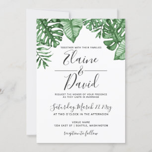 Invitation Nature tropicale rustique Mariage de verdure botan
