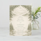 Invitation Nature Wedding with Pine Trees Mountain Landscape (Debout devant)