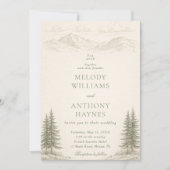 Invitation Nature Wedding with Pine Trees Mountain Landscape (Devant)