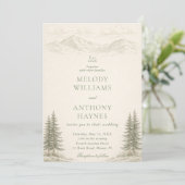 Invitation Nature Wedding with Pine Trees Mountain Landscape (Debout devant)