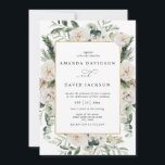 Invitation Naturel Rustique Pine Verdure Blanc Floral Mariage<br><div class="desc">Naturellement Rustique Pine Verdure Blanc Floral Faire-part de mariage Cette aquarelle rustique présente une verdure d'hiver avec des fleurs blanches dans cadre chic or. Il est parfait pour montagne, rustique, hiver, jardin, grange, printemps, mariage de vacances avec une touche d'élégance. Vous pouvez modifier/personnaliser tout le Modèle. En coque, vous avez...</div>