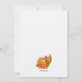 Invitation Natures de Thanksgiving (Dos)