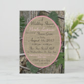 Invitation Natures Fête des mariées Camouflage rose (Debout devant)