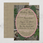 Invitation Natures Fête des mariées Camouflage rose (Devant / Derrière)