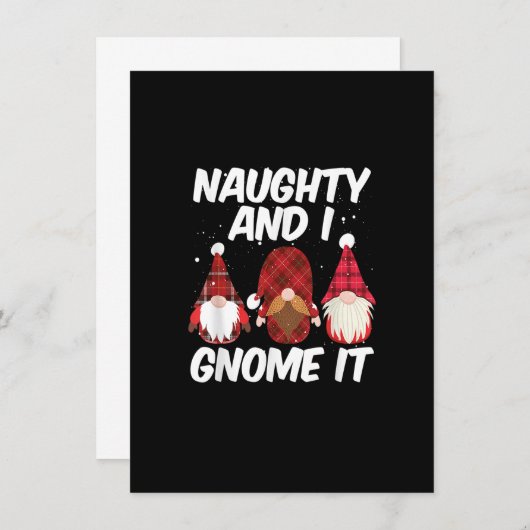 Invitation Naughty And I Gnome It Nordic Gnomes Christmas Nau (Devant / Derrière)