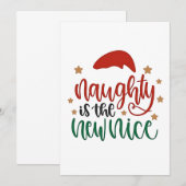 Invitation Naughty est le New Nice Funny Christmas Père Noël (Devant / Derrière)