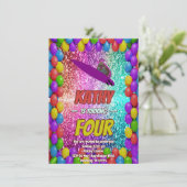 Invitation Naughty Squirrel Fun Anniversaire Cheeky invitatio (Debout devant)