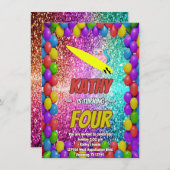 Invitation Naughty Squirrel Fun Anniversaire Cheeky invitatio (Devant / Derrière)