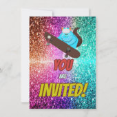 Invitation Naughty Squirrel Skateboard Anniversaire Invitatio (Dos)