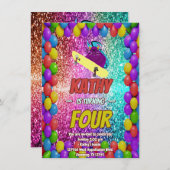 Invitation Naughty Squirrel Skateboard Anniversaire Invitatio (Devant / Derrière)