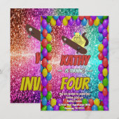 Invitation Naughty Squirrel Skateboard Anniversaire Invitatio (Devant / Derrière)