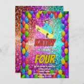 Invitation Naughty Squirrel Skateboard Anniversaire Invitatio (Devant / Derrière)