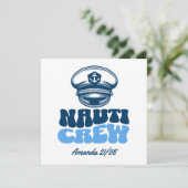 Invitation nauti crew retro blue  (Debout devant)