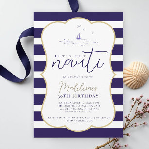 Invitation Nauti Nautical Boat Party Coastal 30e anniversaire