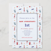 Invitation Nautical 1st Birthday Sailboat Birthday Party (Devant)