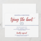 Invitation Nautical a attaché le noeud elopement douche nupti (Devant / Derrière)