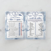 Invitation  Nautical Anchor Bridal Shower, Wedding 4 Games (Intérieur)
