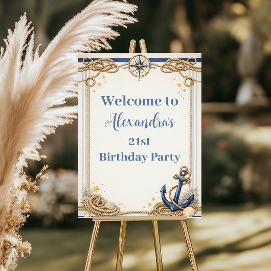 Invitation Nautical Anchor Compass Birthday
