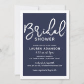 Invitation Nautical Beach Bridal Bash Douche Marine Bleu Stri (Devant)
