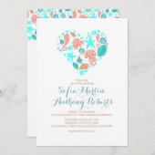 Invitation Nautical Beach Heart - Ocean Treasures Mariage (Devant / Derrière)