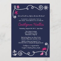 Nautical Beach Navy et rose nuptiale ou Baby showe