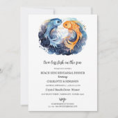 Invitation Nautical Beach Ocean Theme Dîner de répétition (Devant)