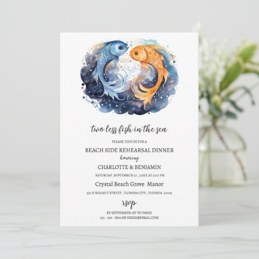 Invitation Nautical Beach Ocean Theme Dîner de répétition (Debout devant)