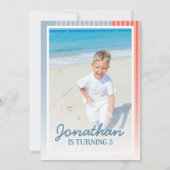 Invitation Nautical Beach Party Anniversaire Photo (Dos)