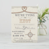 Invitation Nautical Beach Sand Heart Noir (Debout devant)