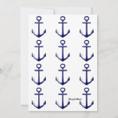 Invitation Nautical Blue Ombre Vague Ancre premier anniversai (Dos)