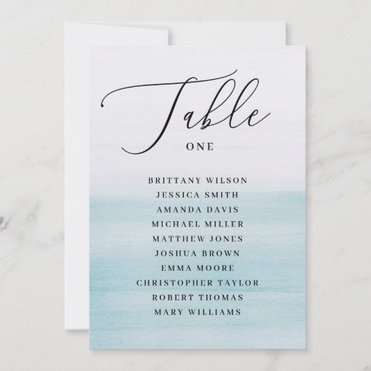 Invitation Nautical Blue Wedding Seating Chart. Elegant Ocean (Devant)