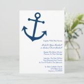 Invitation Nautical Boat Ancre Wedding Invite (Dark Blue) (Debout devant)