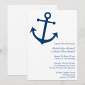 Invitation Nautical Boat Ancre Wedding Invite (Dark Blue) (Devant / Derrière)