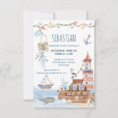 Invitation Nautical Boat Lighthouse Anniversaire (Devant)
