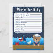 Invitation Nautical Boy Bear Red et Navy Wives For Baby (Devant)