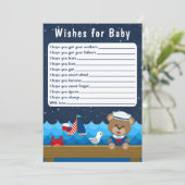 Invitation Nautical Boy Bear Red et Navy Wives For Baby (Debout devant)