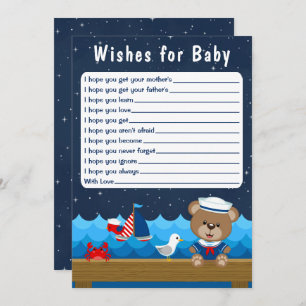 Invitation Nautical Boy Bear Red et Navy Wives For Baby