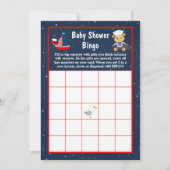 Invitation Nautical Boy Monkey Red et Navy Baby Bingo (Devant)