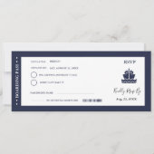 Invitation Nautical Cruise Navire Bateau embarquement mariage (Devant)