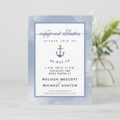 Invitation #Nautical Engagement Party Blue Aquarelle (Debout devant)