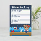 Invitation Nautical Girl Bear Red et Navy Wives for Baby (Debout devant)