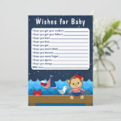 Invitation Nautical Girl Monkey Red et la marine des voeux po (Debout devant)