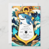 Invitation Nautical Kids Boho Shark Anniversaire (Devant)